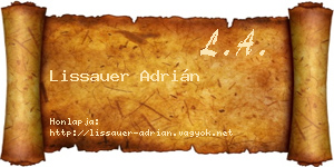 Lissauer Adrián névjegykártya
